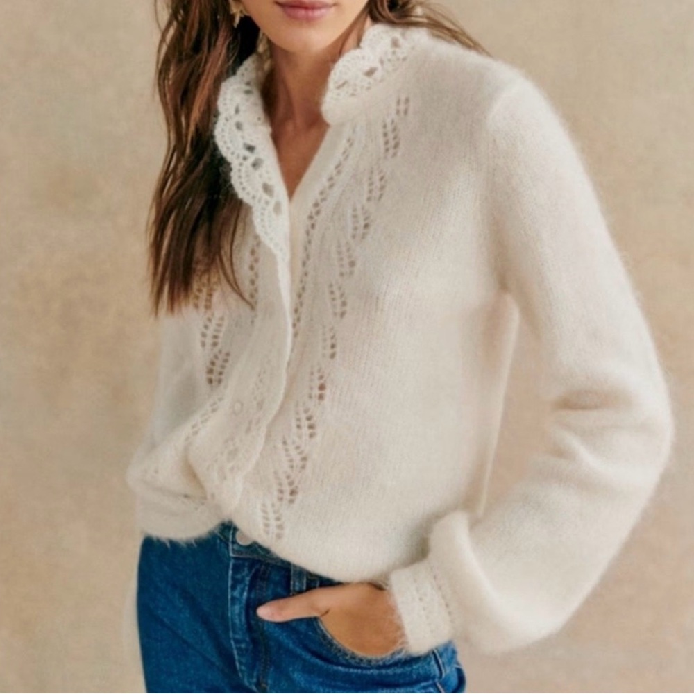 Sezane Angie Cardigan in Ecru size Xs